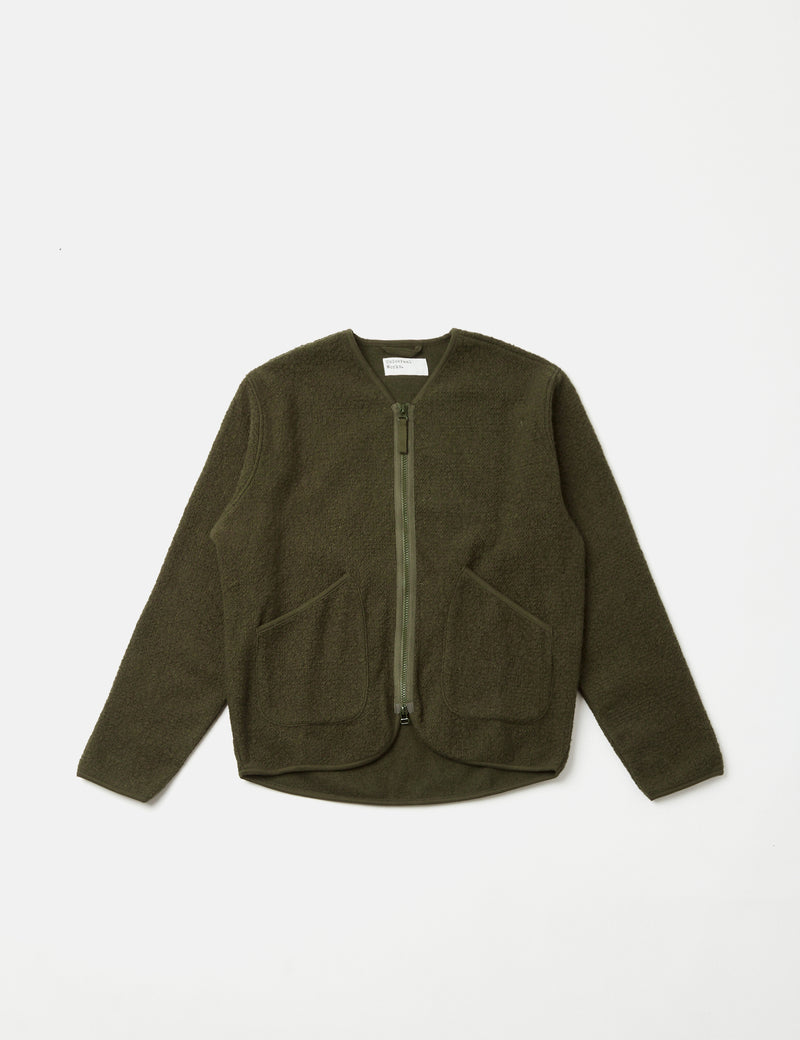 Universal Works Zip Liner Jacket - Olive Green