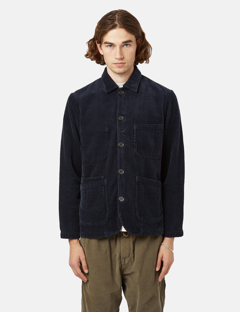 Universal Works Bakers Jacket (Cord) - Navy Blue