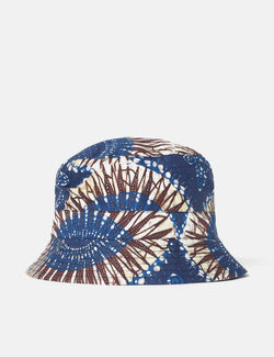 Universal Works Bucket Hat (Hokkoh Print) - Navy Blue