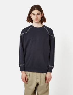 Universal Works x Flower Mountain Oversized Sweatshirt - Navy Blue