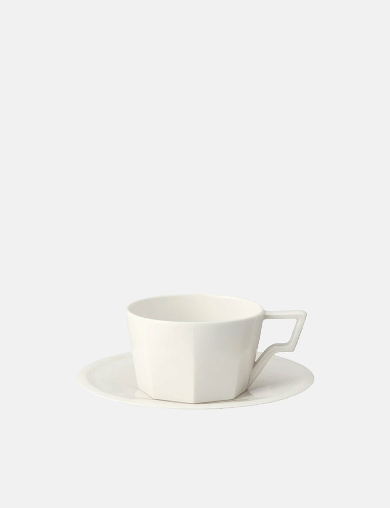 Kinto Oct Cup & Saucer (220ml) - White