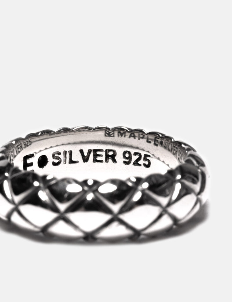 Maple Quilted Band Ring - Silver 925