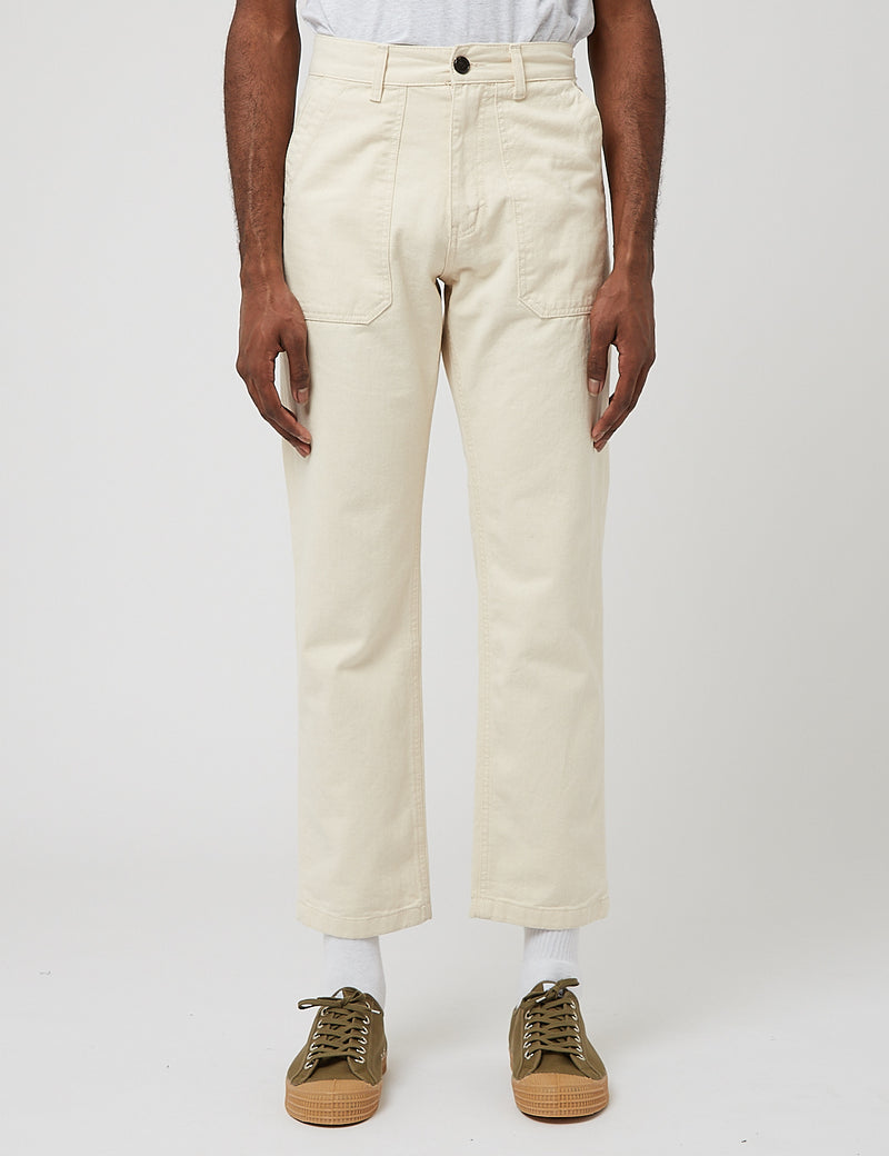 Pantalon de fatigue en coton à pont uniforme - Naturel
