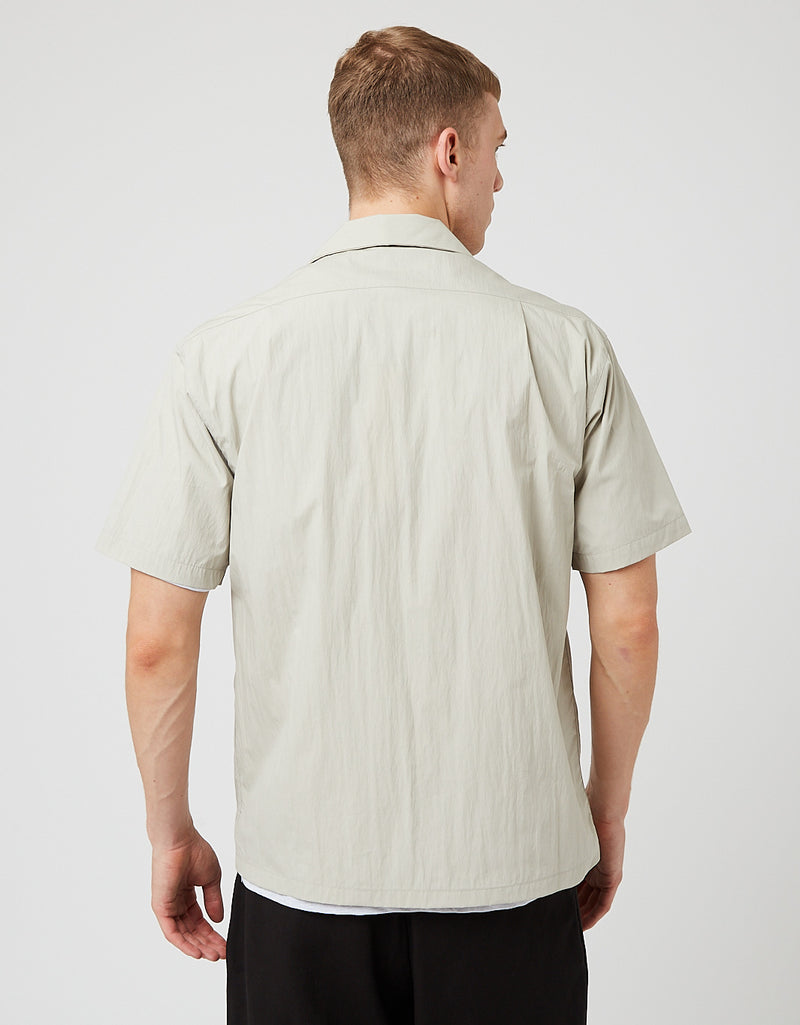 Uniform Bridge 3 Pocket Open Collar Shirt - Cream Grey