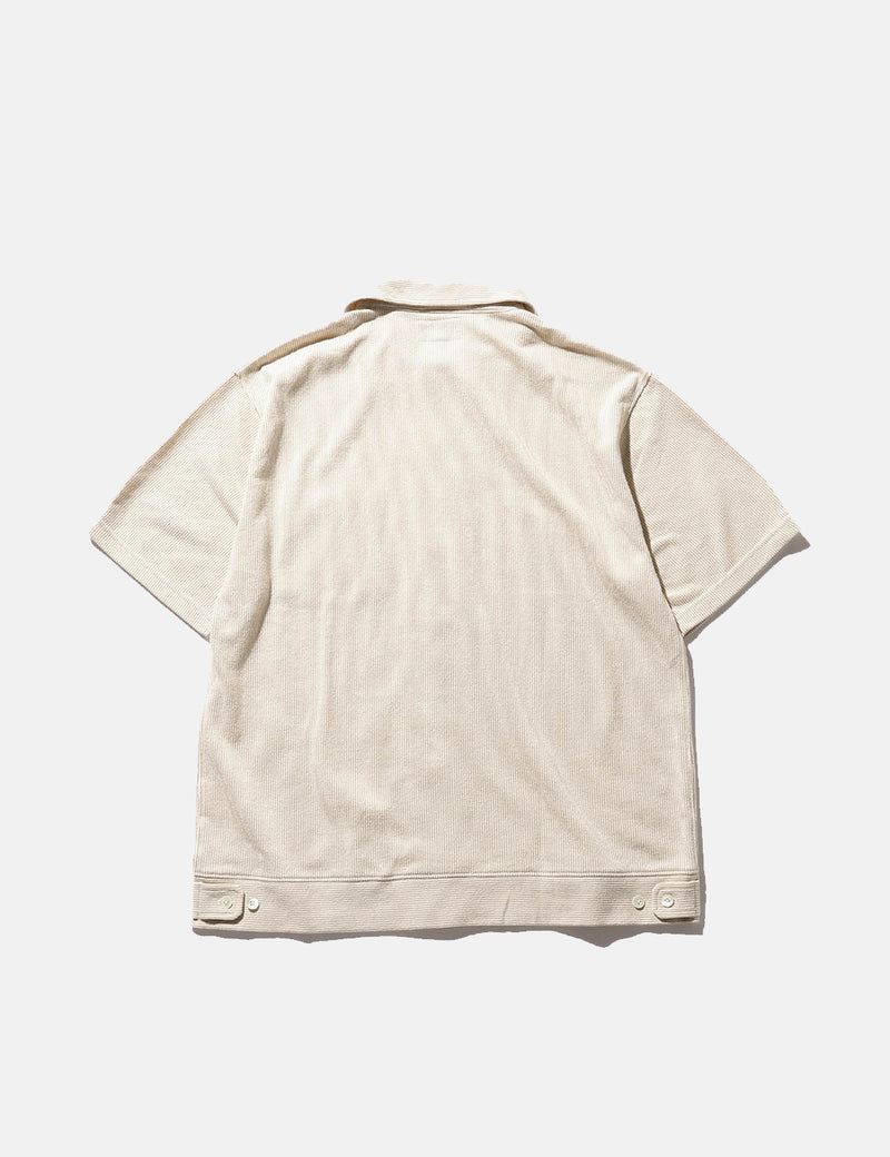 Beams Plus Knitted Shirt (Seersucker) - Beige