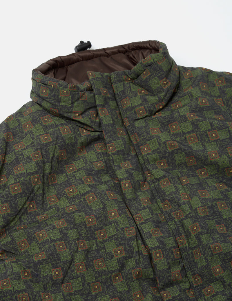 Beams Plus MIL Puff Vest (Nylon Print) - Olive Green