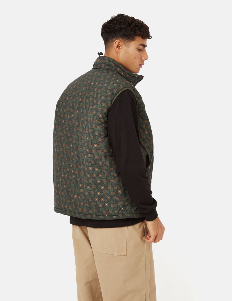 Beams Plus MIL Puff Vest (Nylon Print) - Olive Green