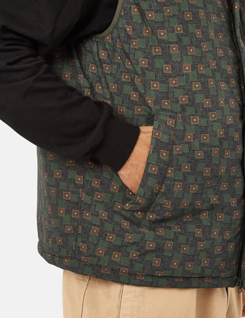 Beams Plus MIL Puff Vest (Nylon Print) - Olive Green
