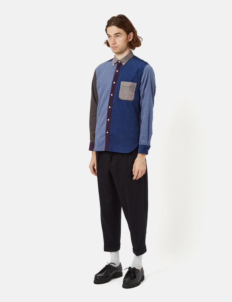 Beams Plus B.D. Panel Shirt (Corduroy) - Grey