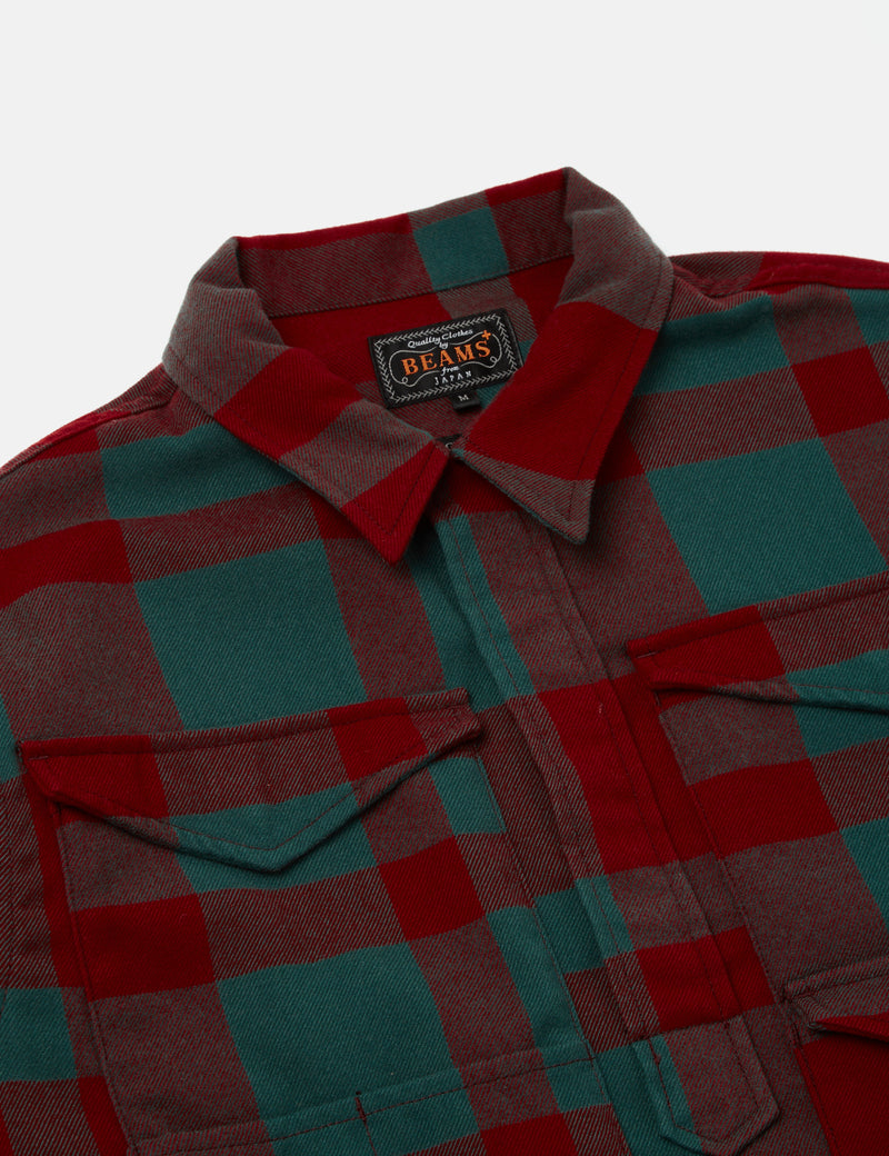 Beams Plus Adventure Shirt III (Mechanical Wool) - Red