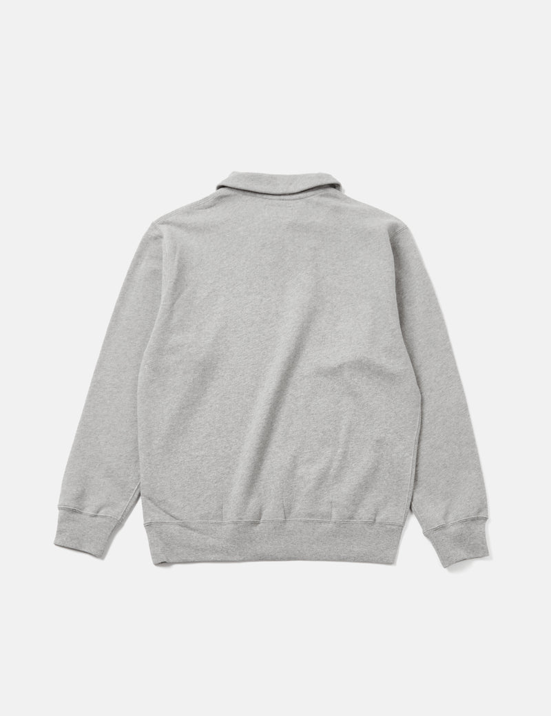 Beams Plus Half Zip Sweatshirt - Grey