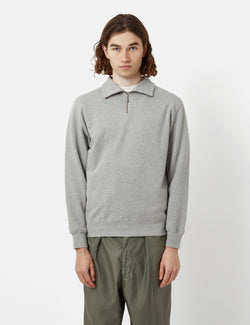 Beams Plus Half Zip Sweatshirt - Grey
