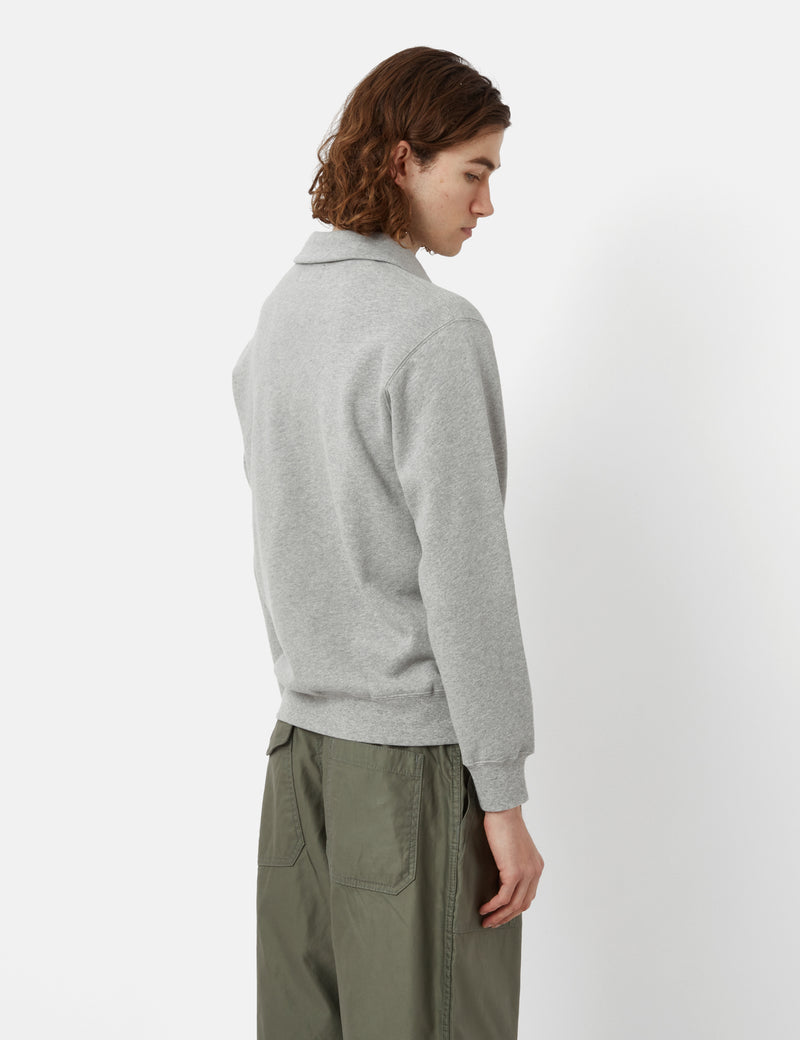 Beams Plus Half Zip Sweatshirt - Grey