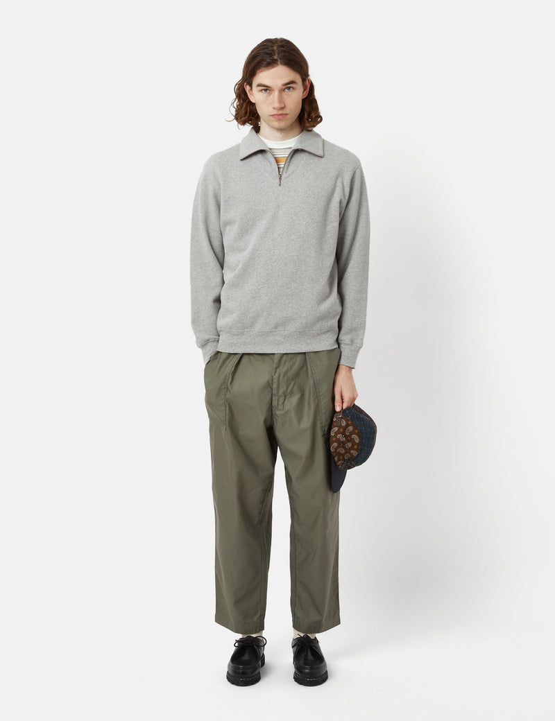 Beams Plus Half Zip Sweatshirt - Grey