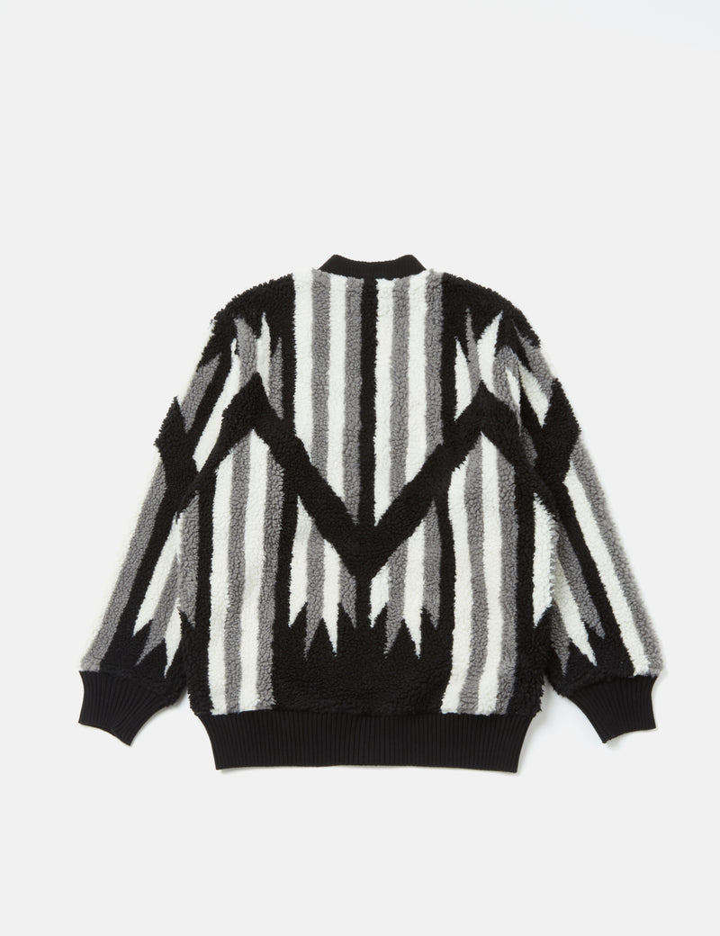 Beams Plus Boa Native Cardigan (Rag Pattern) - Black