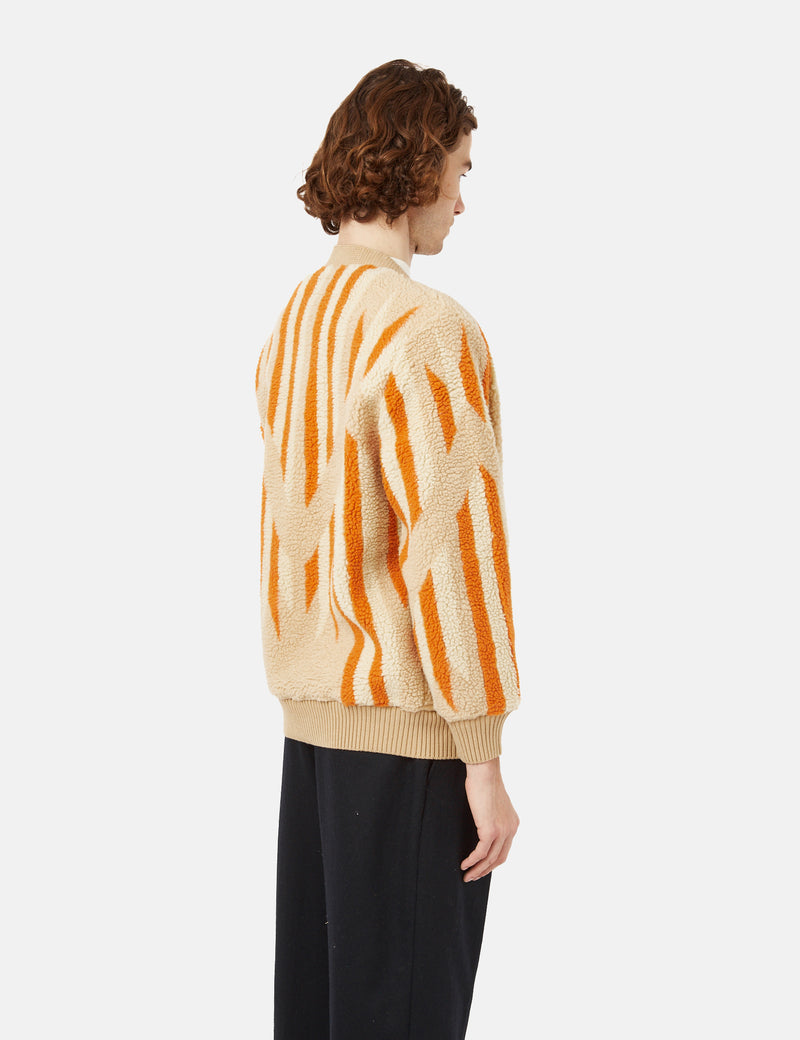 Beams Plus Boa Native Cardigan (Rag Pattern) - Beige