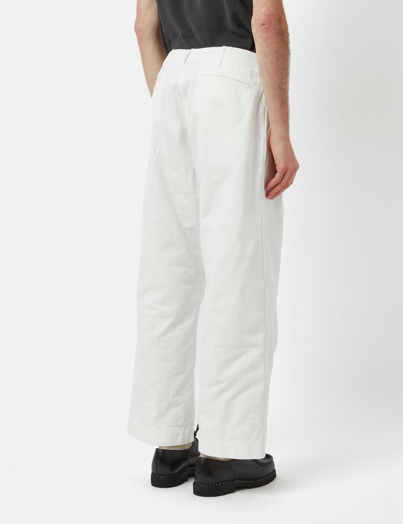Beams Plus MIL Trousers (Herringbone) - White I Article.