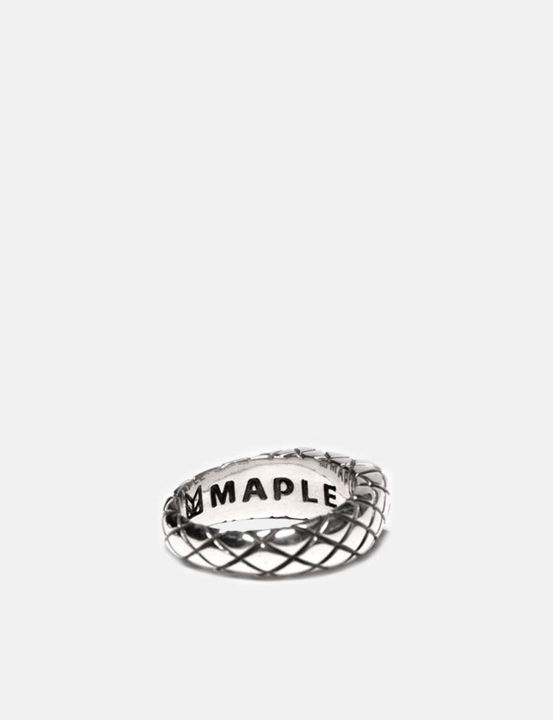 Maple Quilted Signet Ring - Silver 925