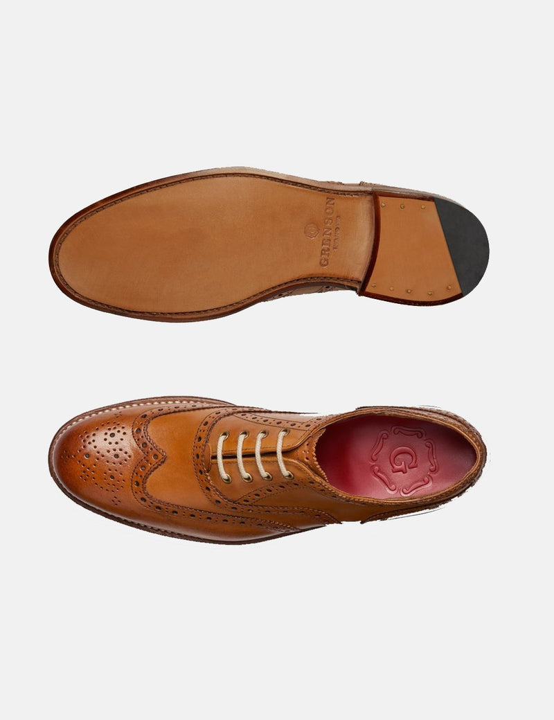 Womens Grenson Martha Brogue Shoes (Leather) - Tan