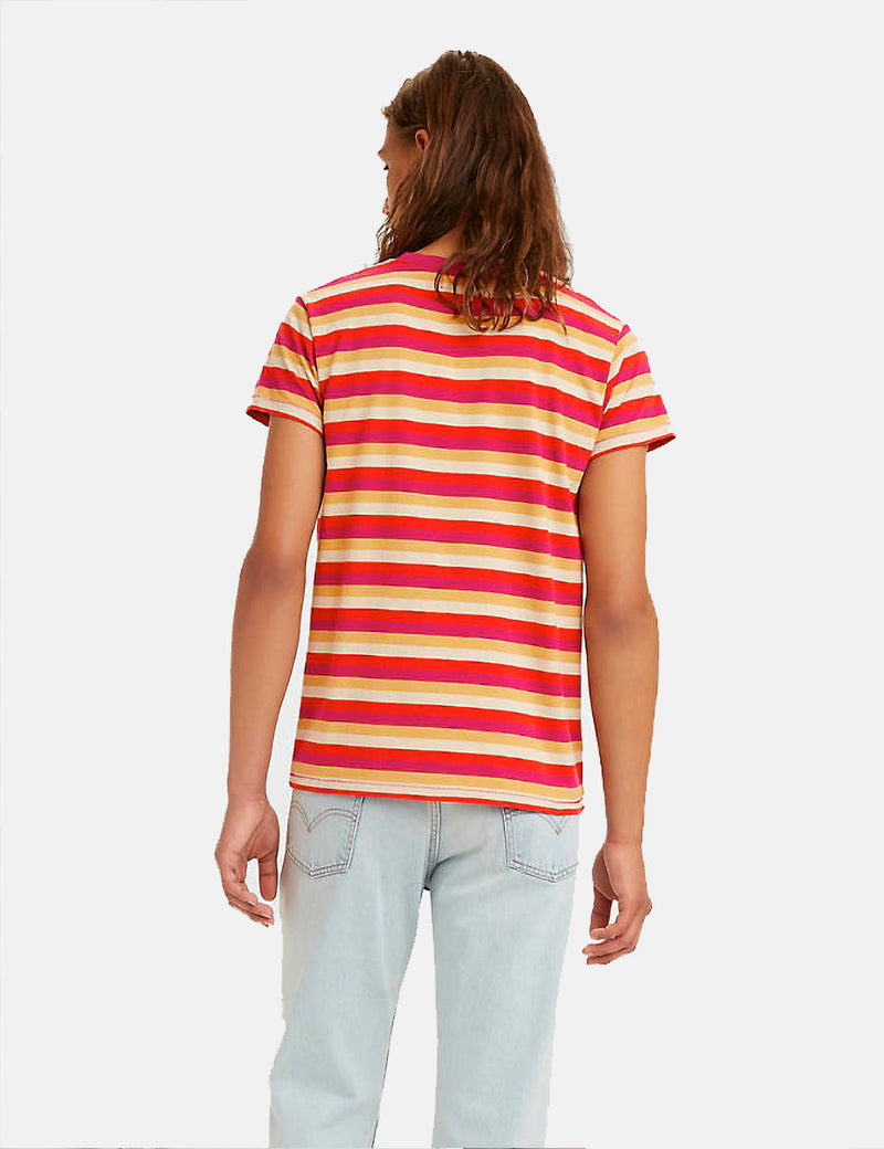 T-Shirt Sportswear Levis Vintage Clothing 1950's - Rouge/Crème/Jaune/Rose
