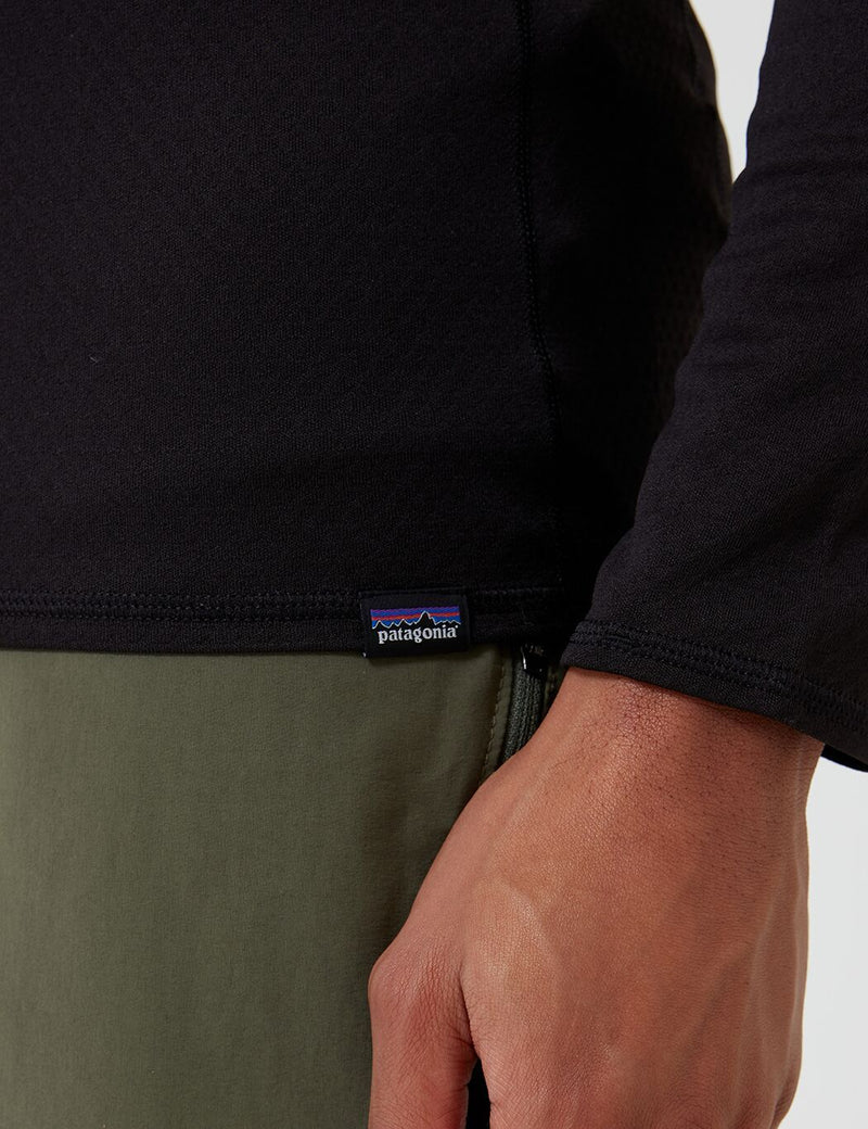 Patagonia Capilene Midweight Zip-Neck Long-Sleeved Running Top - Black