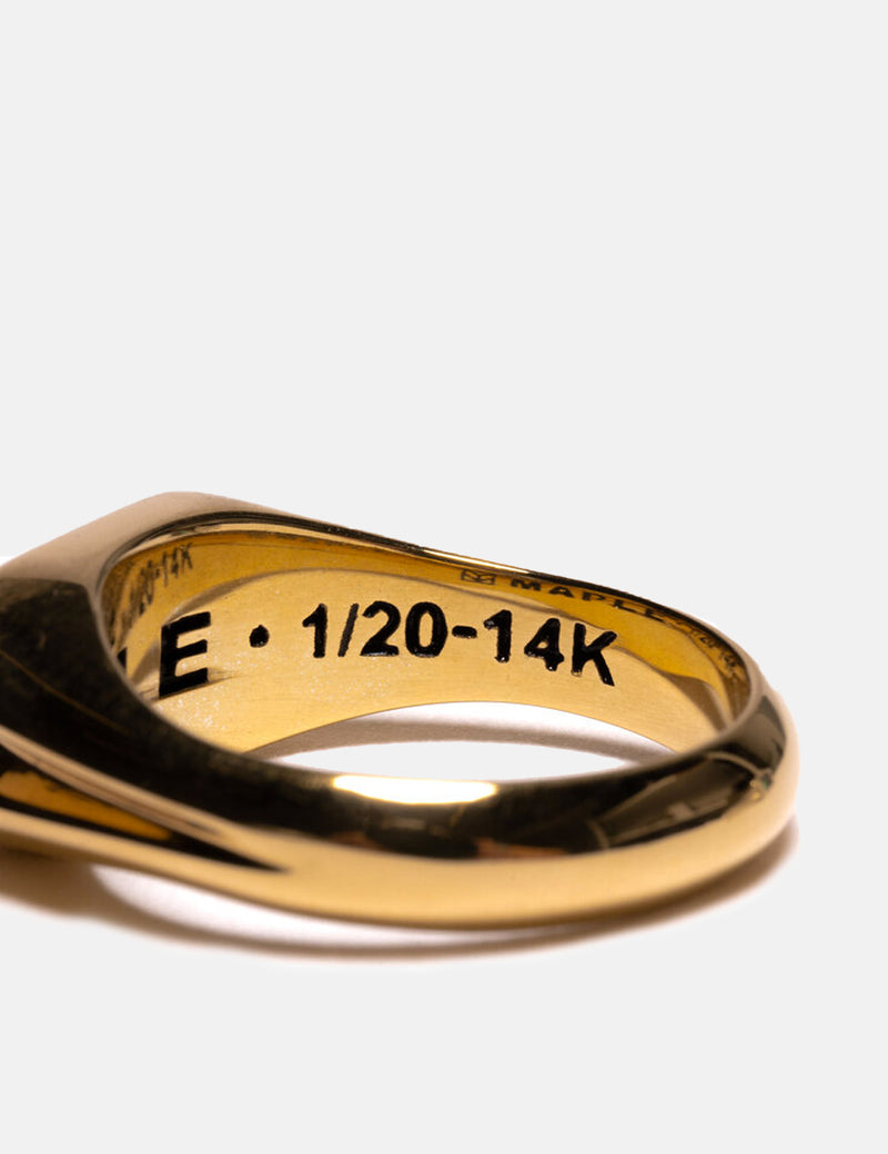 Maple Danny Signet Ring - 1/20 14K Gold Abalone