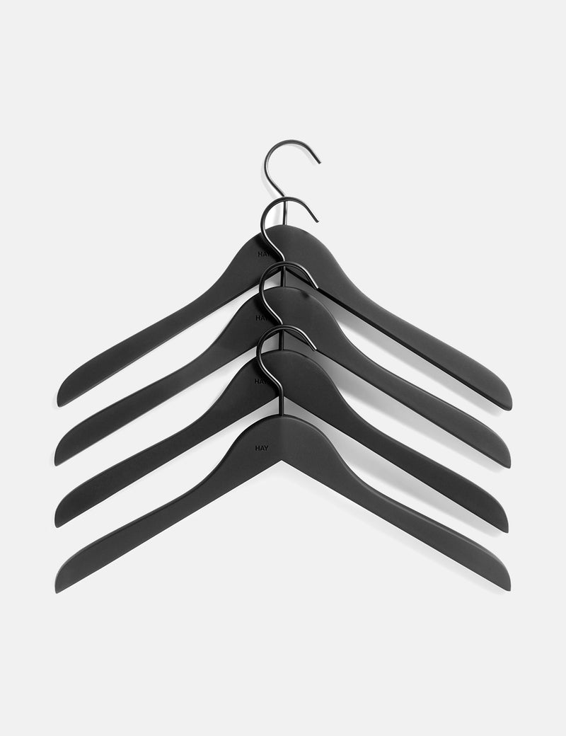Hay Soft Coat Hangers (Set of 4) - Black