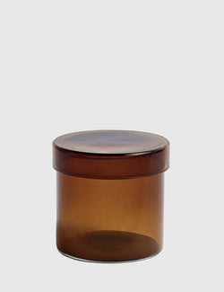 Hay Glass Container Small - Brown