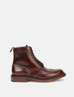 Grenson Triple Welt Fred Boots - Mahogany Brown