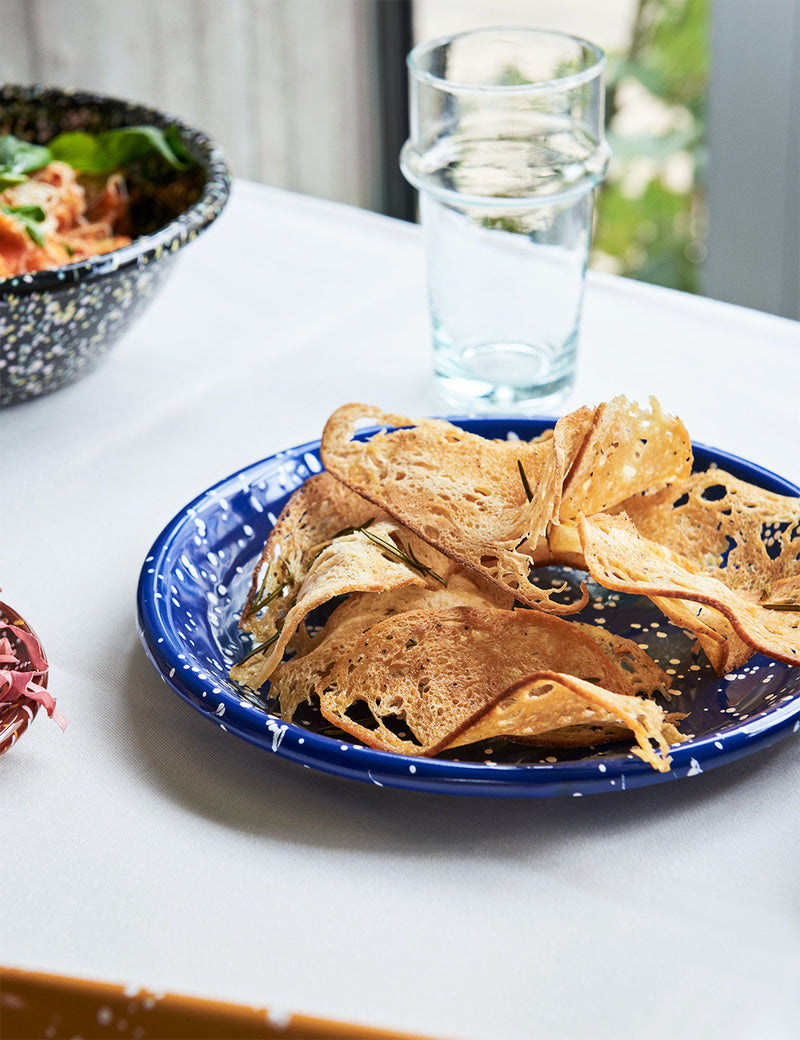 Hay Deep Plate (Enamel) - Speckle Blue