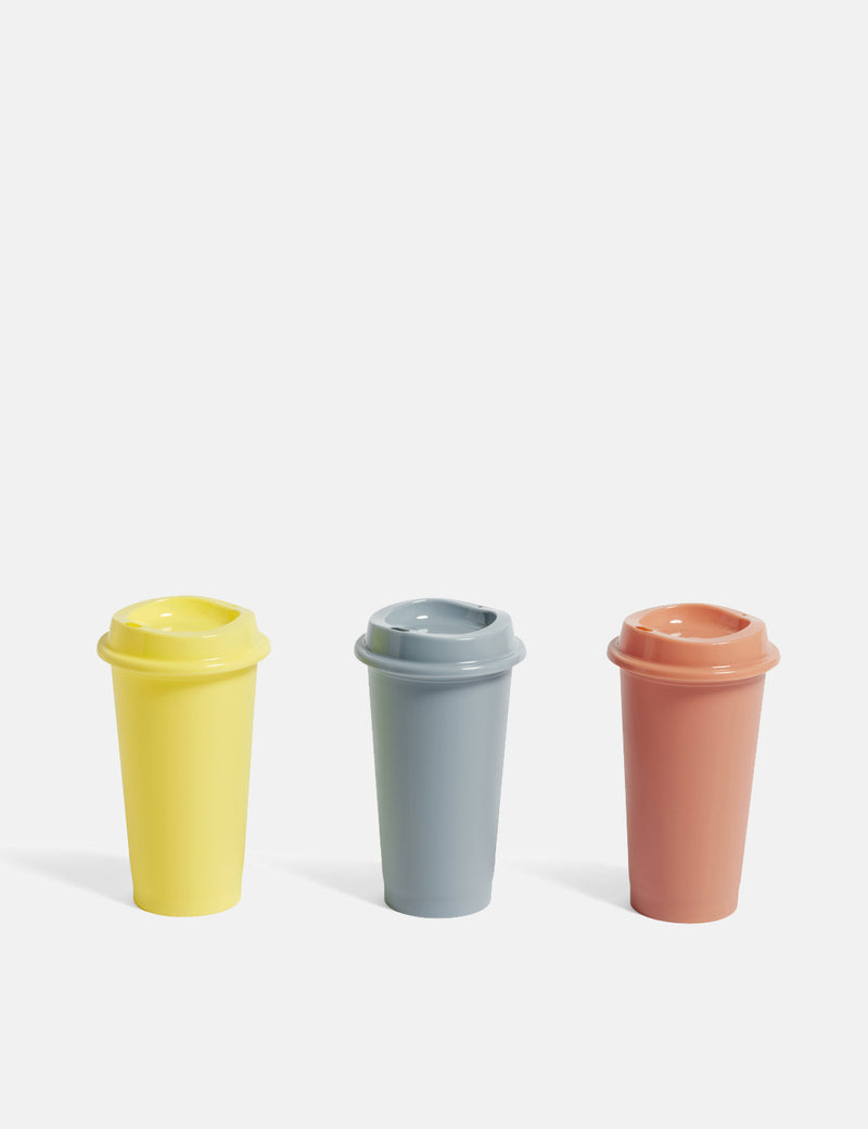 Hay Paquet Coffee Cups Set of 3 - Coral/Steel/Yellow