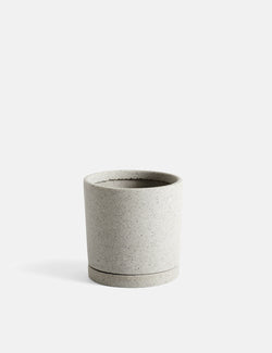 Hay Plant Pot with Saucer (Medium) - Grey