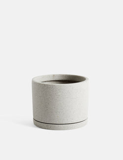 Hay Plant Pot with Saucer (Large) - Grey