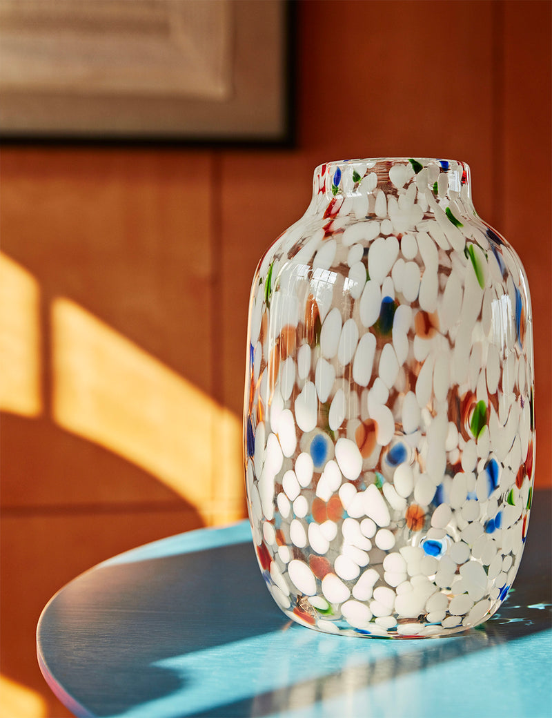 Hay Splash Vase Round (Large) - White Dot