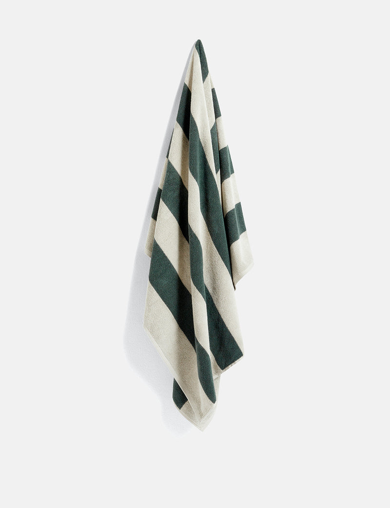 Hay Frott√© Stripe Bath Towel - Dark Green