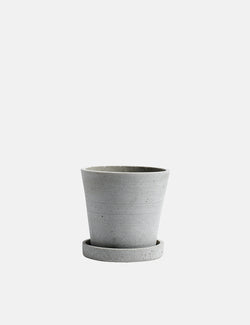 Hay Flowerpot with Saucer (Small) - Grey