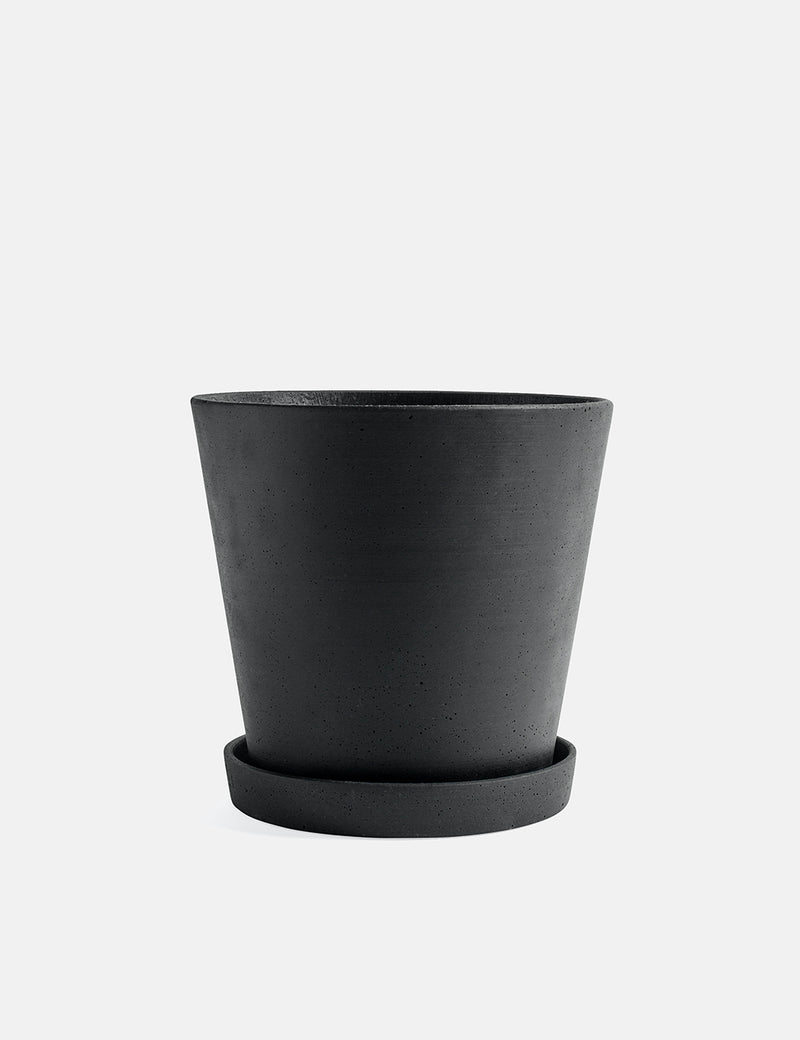 Hay Flowerpot with Saucer (XL) - Black