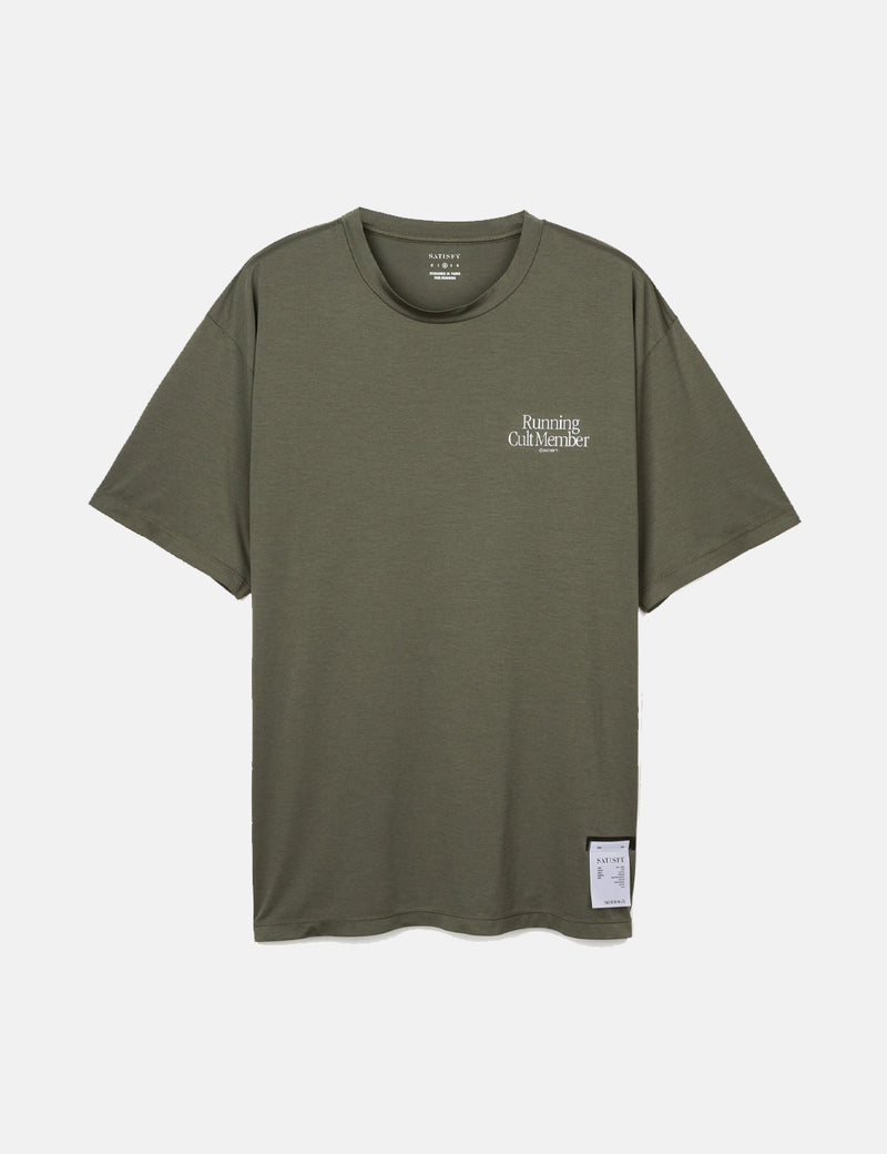 T-Shirt Satisfy Running Auralite - Vert Olive