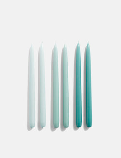 Hay Conical Candles (Set of 6) - Ice Blue/Arctic Blue/Teal