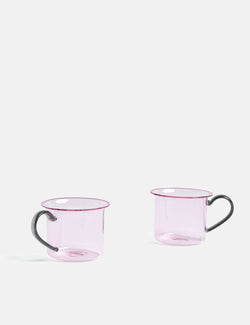 Hay Borosilicate Cup (Set of 2) - Pink/GreyHandle