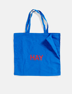 Hay Logo Tote Bag (Large, Red Logo) - Blue