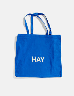 Hay Logo Tote Bag (Large, White Logo) - Blue