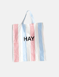 Hay Recycled Candy Stripe Shopper（X-Large）-ブルー/レッド/ホワイト