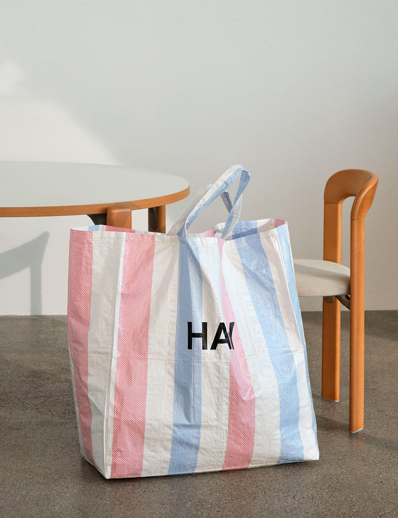 Hay Recycled Candy Stripe Shopper (X-Large) - Blau/Rot/Weiß