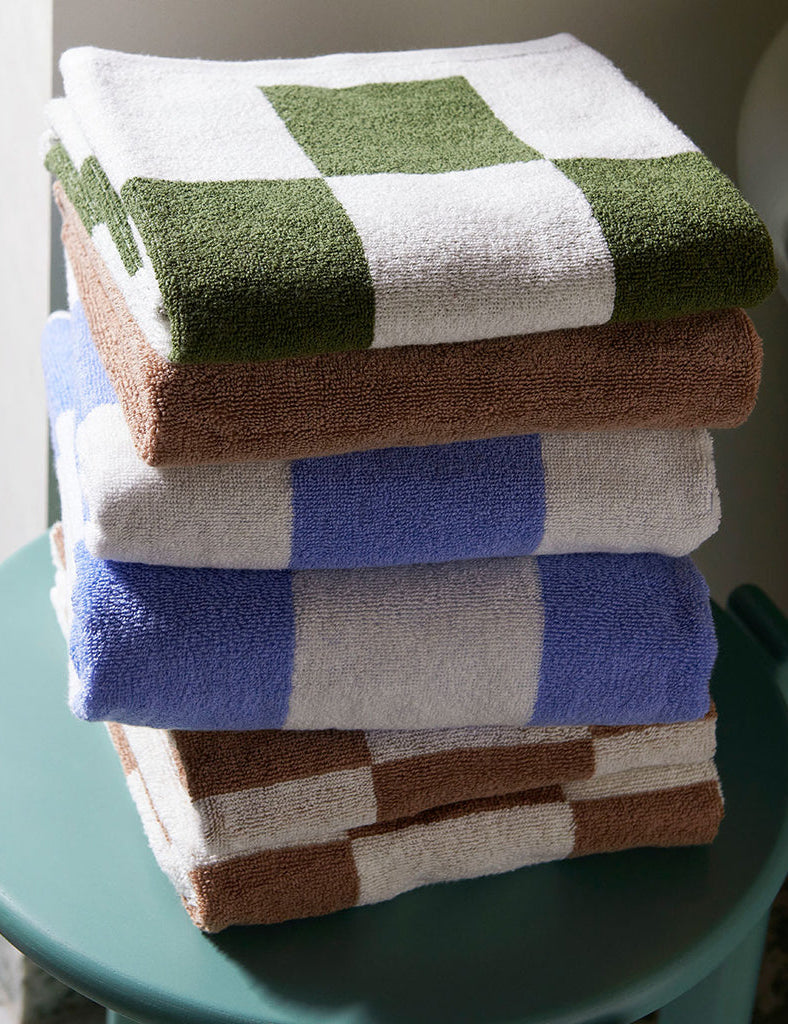 HAY Check Wash Cloth - Sky Blue