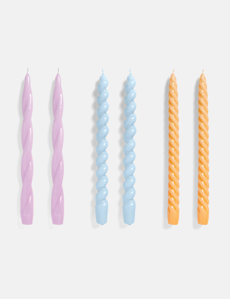 HAY Candles Long Mix (Set of 6) - Lemonade/Blue/Lilac