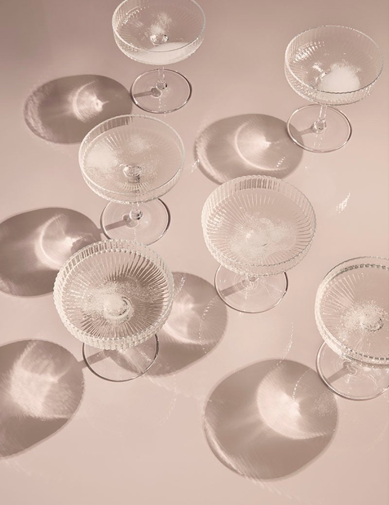 Ferm Living Ripple Champagne Saucer (Set of 2) - Clear