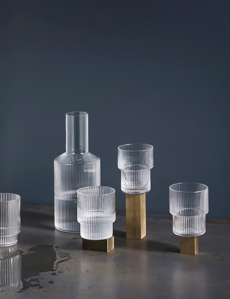 Ferm Living Ripple Glass Set of 4 (Medium) - Clear