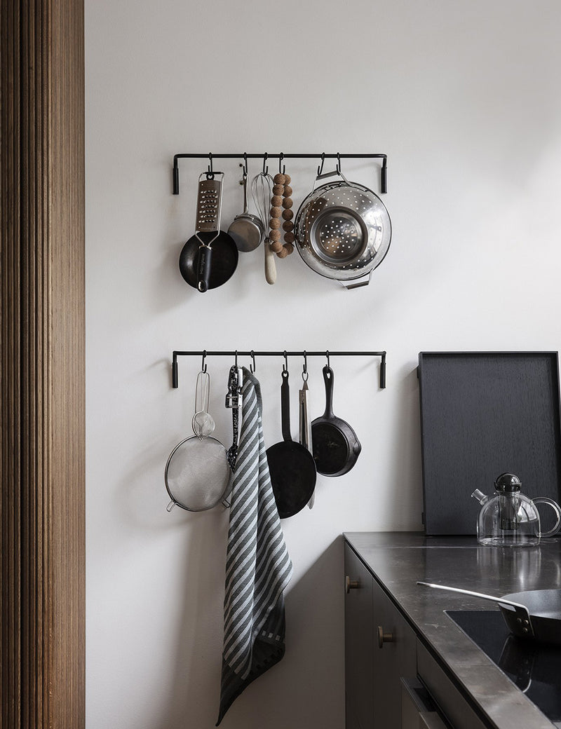 Ferm Living Kitchen Rod (incl. 6 hooks) - Black