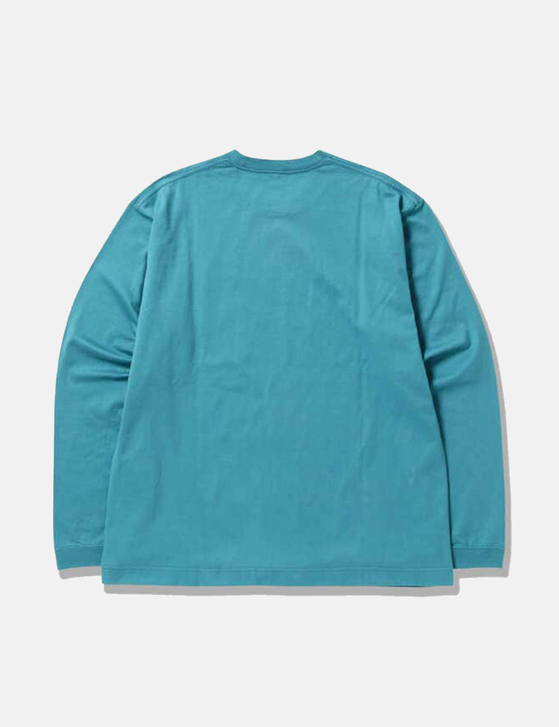 And Wander Composition Long Sleeve T-shirt - Blue Green